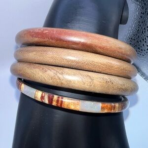 Wooden Bangle Bracelet Set